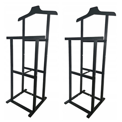 2er Set Kleiderbutler Schwarz 102 x 47 x 36 cm Holz Kleiderständer Herrendiener