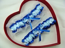 NEW Wedding Garter Prom Light Blue Royal Blue White GetTheGoodStuff Homecoming