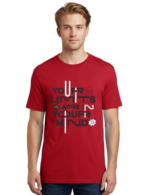 Your-Limits-Are-In-Your-Mind Mens Graphic Tee,100% Cotton,Casual Summer Wear