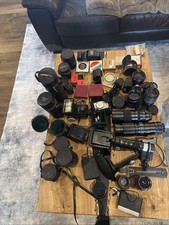 Large Vintage Group Lot Of Camera Equipment Accessories Lens Flash Filter Etc