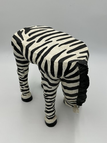 Vintage Zebra Stool Plant Stand Table Heavy 6 Lbs Resin 11" Tall Good Condition! - Picture 8 of 12