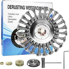 6" Steel Wire Wheel Brush Grass Trimmer Head Weed Garden Lawn Mower Tool