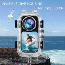 For Insta360 X6 60m Waterproof Dive Case Invisible ABS Glass Construction