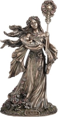 8 3/4 Inches Lada The Slavic Goddess of Love and Prosperity Cold Cast Resin