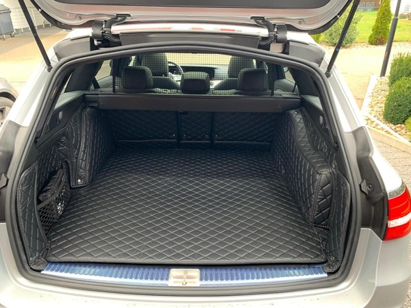 Carstyler® Exklusive Kofferraummatte FüR Evoque L538 Leder Schwarz Faden Schwarz-image