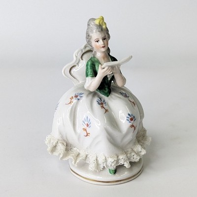 Vintage Heubach Unterweissbach Germany Lace Porcelain Figurine Lady Reading 8314