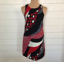 Anthropologie 4.Collective 4C Dress Black Red Grey Sleeveless Lined Back Zip Sz2