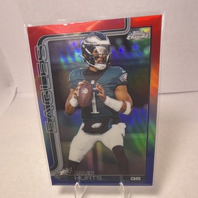 Topps Chrome 2025 Jalen Hurts Red White & Blue Refractor #247 Eagles 