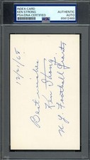 Ken Strong PSA DNA Signed 3x5 Index Card Autograph