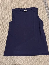 Woman’s Navy Blue Anne Klein Sleeveless Tank Top Pullover Size Medium