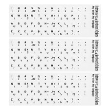 Hebrew Keyboard Sticker White Background W Black Lettering 3Pcs