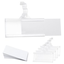 100 PCS 11/4x2.8 Inch Reusable Plastic Wire Shelf Label Holder UPC Tag