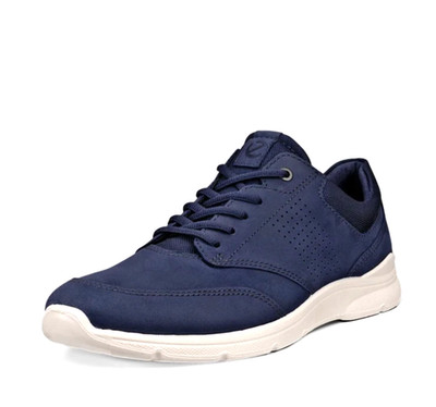 ECCO Irving Low Lace Herren UK 7,5 EU 41 Blau Nubukleder Sneaker Turnschuhe