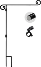 Garden Flag Stand, Yard Holder,Garden Hanger,Banner Pole with Black 