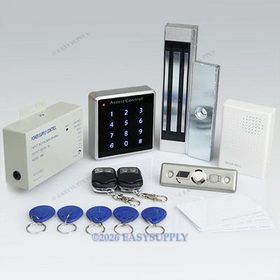 Remote Controlled RFID Door Access Control System +180kg Magnetic Lock+ Doorbell