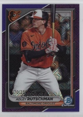 2024 Bowman Mega Box Chrome Purple Mojo Refractor /250 Adley Rutschman #77 1ob0