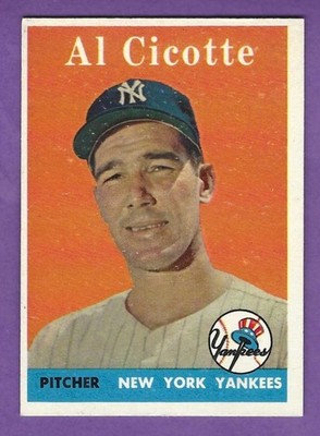 1958 Topps - #382  Al Cicotte - New York Yankees - ExMt