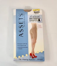 Assets By Spanx High Waist Mid Thigh Shaper Size 2 Nude New Smoothing 