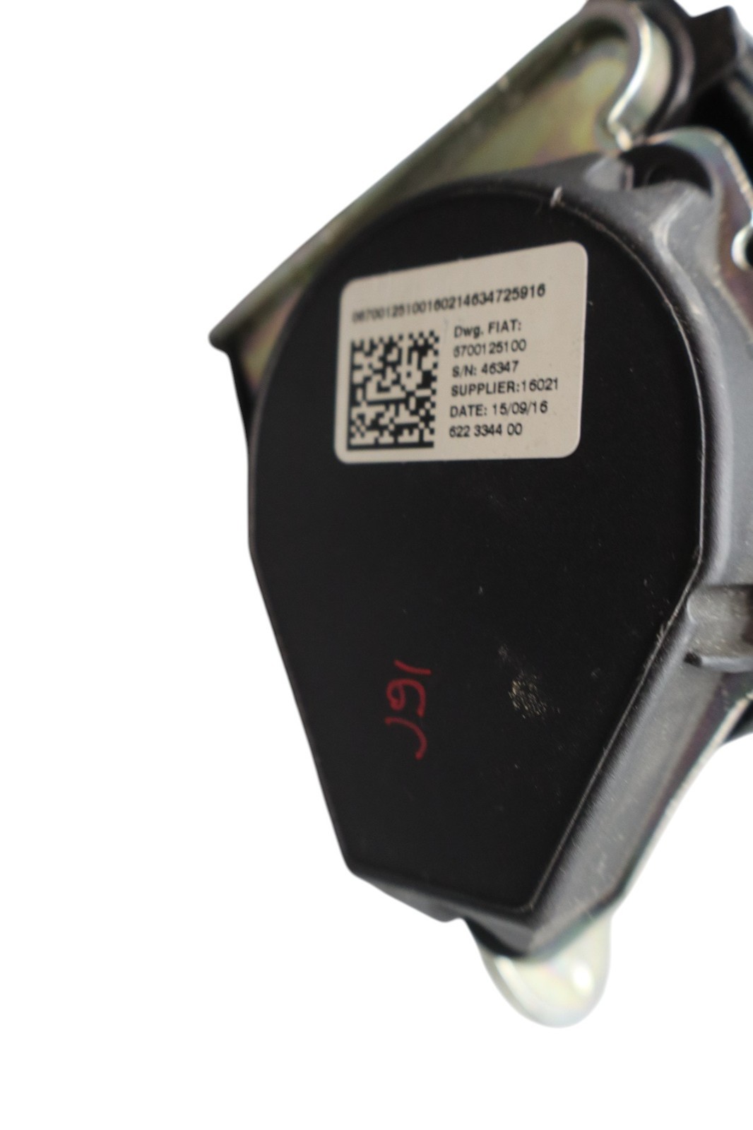 14-21 Maserati Quattroporte Rear Center Middle Seat Belt Retractor Black Oem