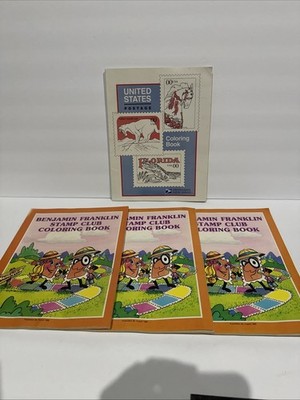 4x USPS VTG Coloring Books 1989 1994 Stamp Postage Kids Activity SEE INFO PICS