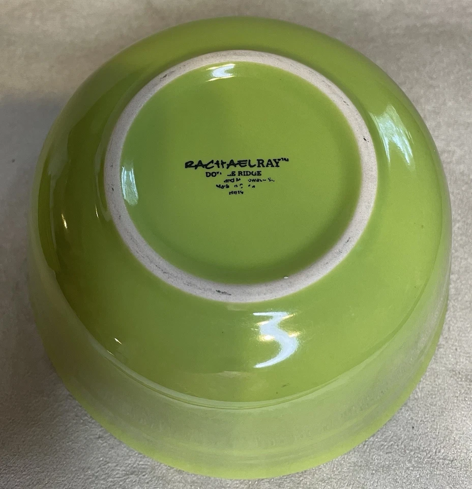 Cuenco de cereal Rachael Ray Double Ridge verde manzana cupé Foto 2 de 4