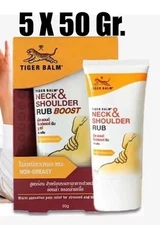 5x 50gr. TIGER BALM NECK & SHOULDER RUB BOOST RELIEVE NECK AND MUSCLE  THAILAND