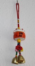 Glückskatze mit Anhänger Rot Winkekatze Glücksbringer Maneki Neko Keramik Neu