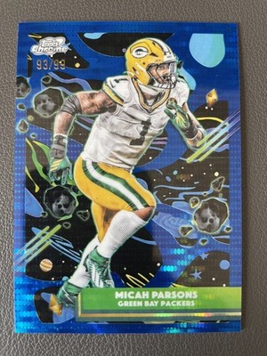 2025 Topps Cosmic Chrome Micah Parson Blue Moon Refractor Short Print /99