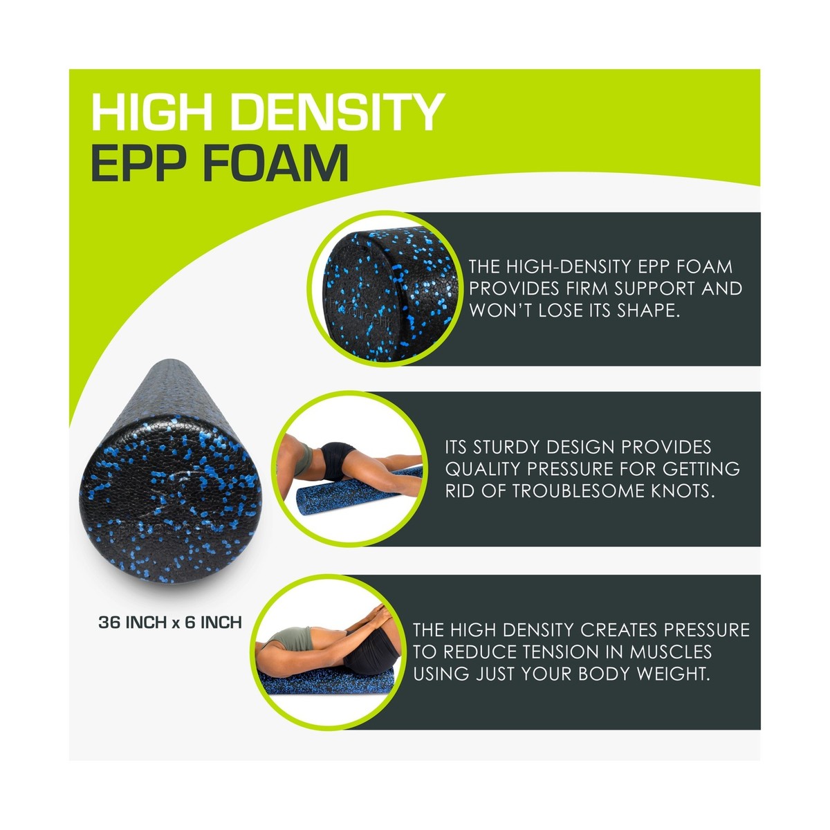 ACTIVE FOREVER Foam Roller Rullo Di Schiuma Eva,Trigger Point Rullo Massaggiante,Rullo In Schiuma Per Il Massaggio Profondo Dei Tessuti,Sei Colori Per La Selezione (Blu - Foto 9