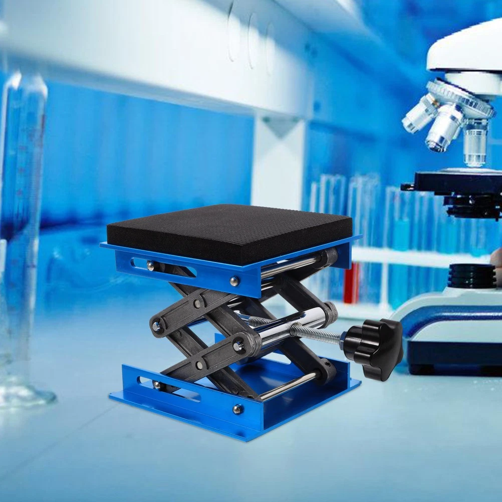 Plataforma elevadora de tijera de alta resistencia con soporte para gato de laboratorio