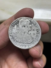 1794 Mo FM Mexico 8 Reales Silver Coin Chopmarked Spanish Colonial
