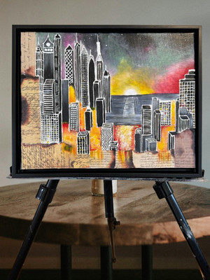 Original Hand-made Canvas painting - Home Decor - Framed - Landscape Painting