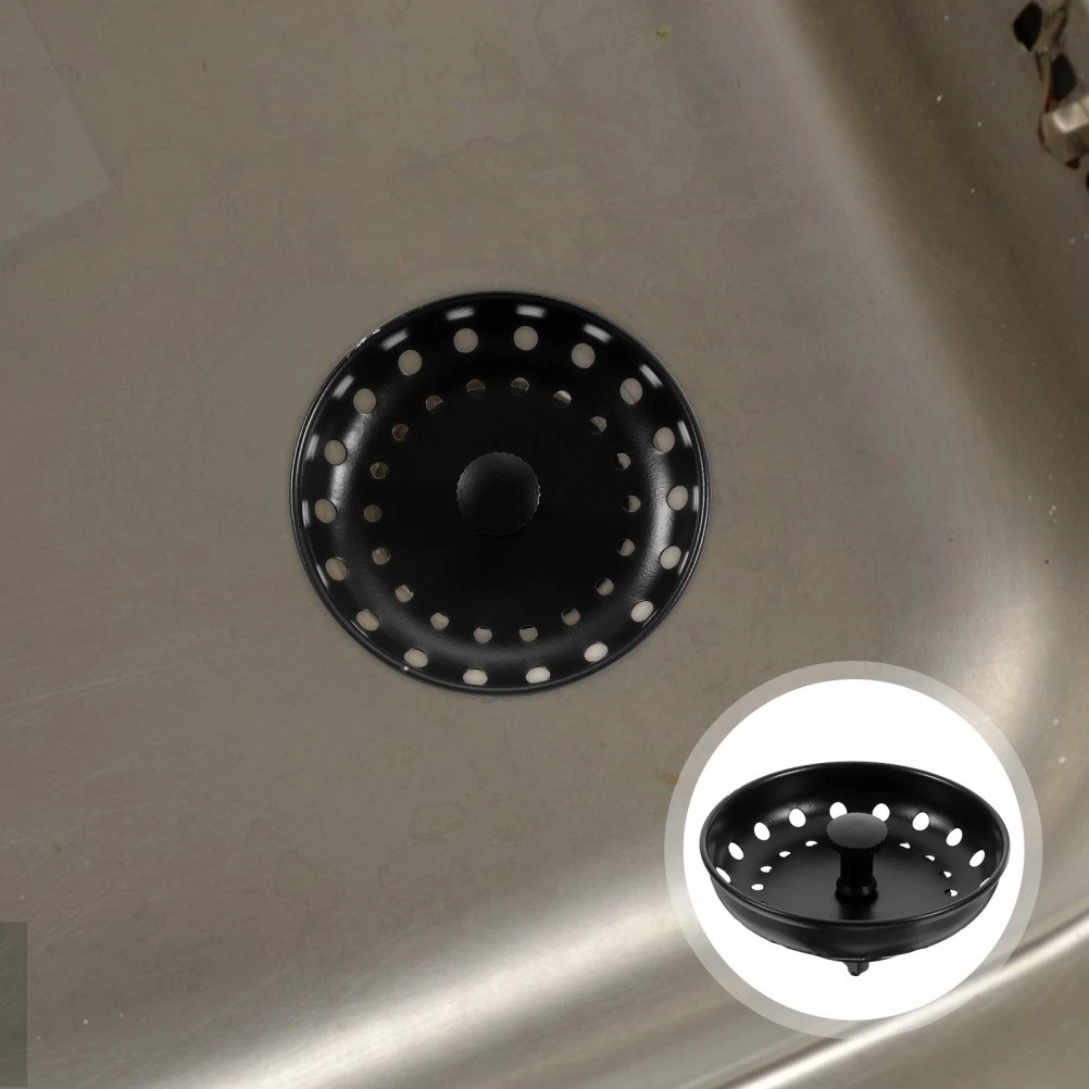 Colino universale, 8 cm, acciaio inox, filtro per lavello da cucina, tappo per lavello a doppio strato, filtro, scolapiatti per lavello da cucina e da bagno