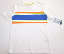 Tommy Bahama Boys T-shirt White Multicolor Size S/5-6 Cotton Spandex Striped New
