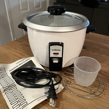 Vintage Salton Rice Cooker 3-Cup Automatic Food Steamer RA-3 w/ Manual (White)