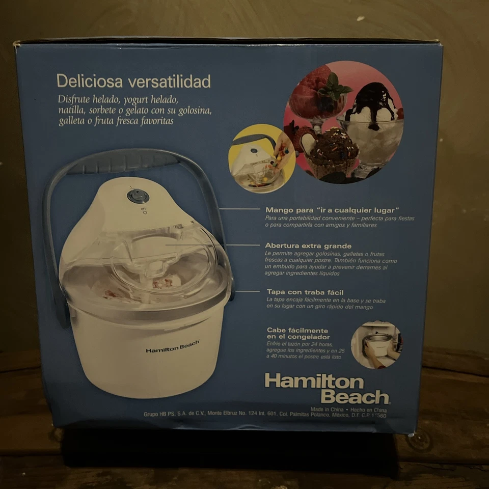 Máquina de helados automática Hamilton Beach de 1,5 cuartos de galón de capacidad 68220 totalmente nueva Foto 2 de 4