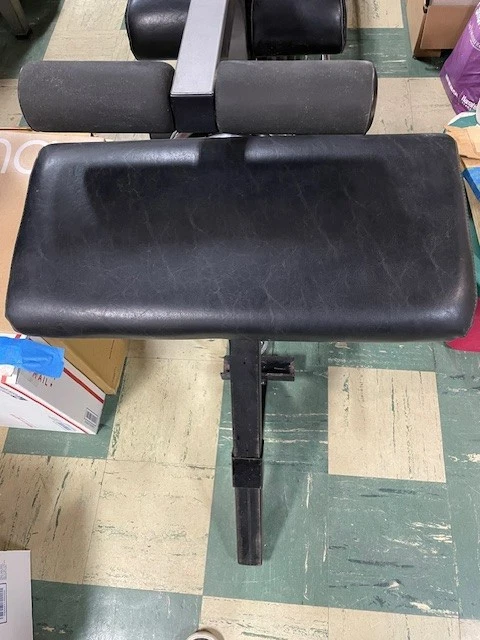 Banco de pesas de ejercicio + rizos de piernas + rizo de predicador + pesas + goma mate extra Foto 4 de 4