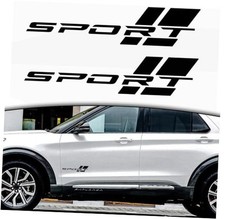 Sport Letter Logo Decal, 2 Pcs Sport Sticker Fit for All Cars Matte Black