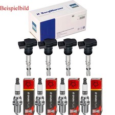 4x BERU Zündspule + CHAMPION Zündkerze für Seat Alhambra 710 1.4 TSi
