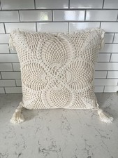 Vintage Floral Hand Crochet Lace Cushion Cover Pillowcase For Sofa Bed 14"x14"