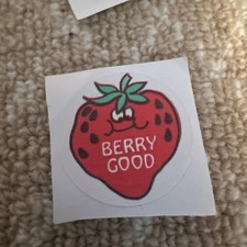 Vintage 80's Matte Trend Scratch And Sniff Smelly Stickers - Strawberry