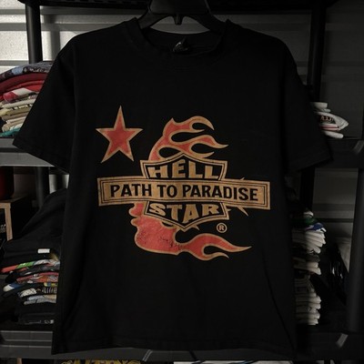 Mens Hell Star Path To Paradise Biker Core Tour Style Modern Streetwear T Shirt