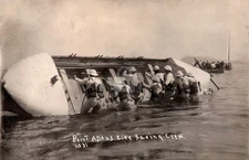 Point Adams OR Oregon Fort Stevens Life Saving Crew RPPC Photo Postcard COPY