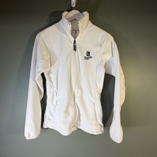 Antigua Kansas City Royals Womens Fleece Jacket Full Zip White Small Pockets KC