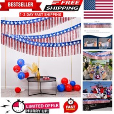 Mega-L 4th of July Decorations 2 Pack 40 Feet Foil Fringe Garland Tinsel Stre...