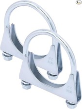 2 Pack 2.55" U Bolt Clamp Saddle-Style Muffler Exhaust Clamps on T Size: 2-1/2