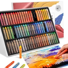 Oil Pastels Set - 72 Vibrant Colors, Ultra-Soft and Creamy Texture, Easy to B...
