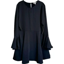 NEW Chelsea 28 Black Flare Bell Sleeve Mini  Party Cocktail Dress Size XL NWT