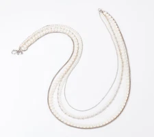 QVC Honora Sterling Silver Multi-Strand Cultured Pearl 26" Necklace