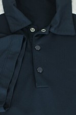 Nike FITDRY Golf Men's Blue  White Snap Button Polyester Polo Shirt L Large